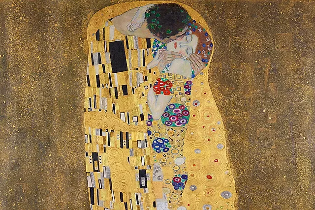 Il Bacio (Gli amanti) di Gustav Klimt, 1907-1908, nel Belvedere Superiore