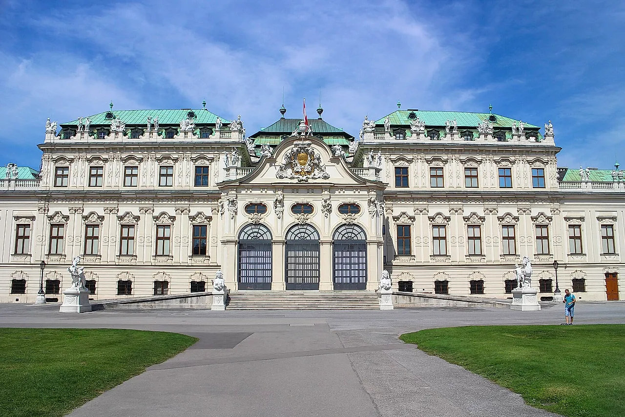 The Upper Belvedere seen from the garden path, with its three arched doors